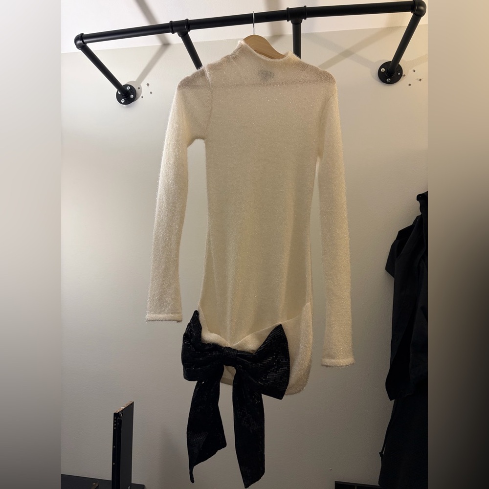 PrettyLittleThing Cream Knit Sweater Dress